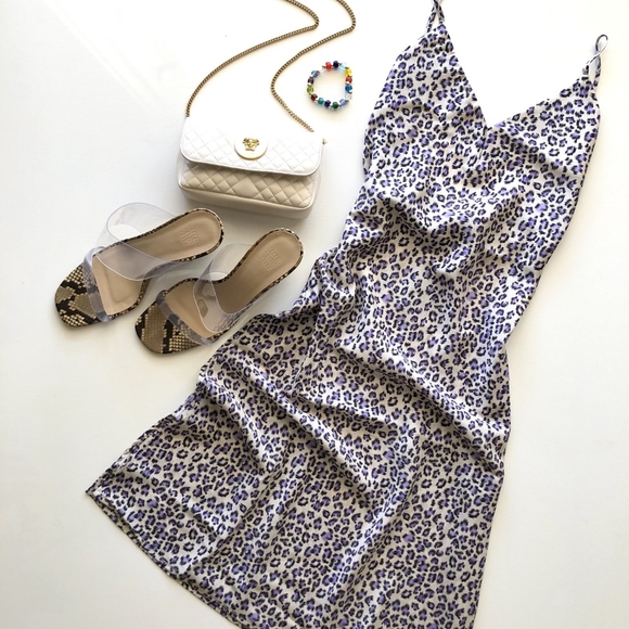 Vanessa Mooney The LALA Slip Dress - PURPLE CHEETAH - Picture 3 of 7